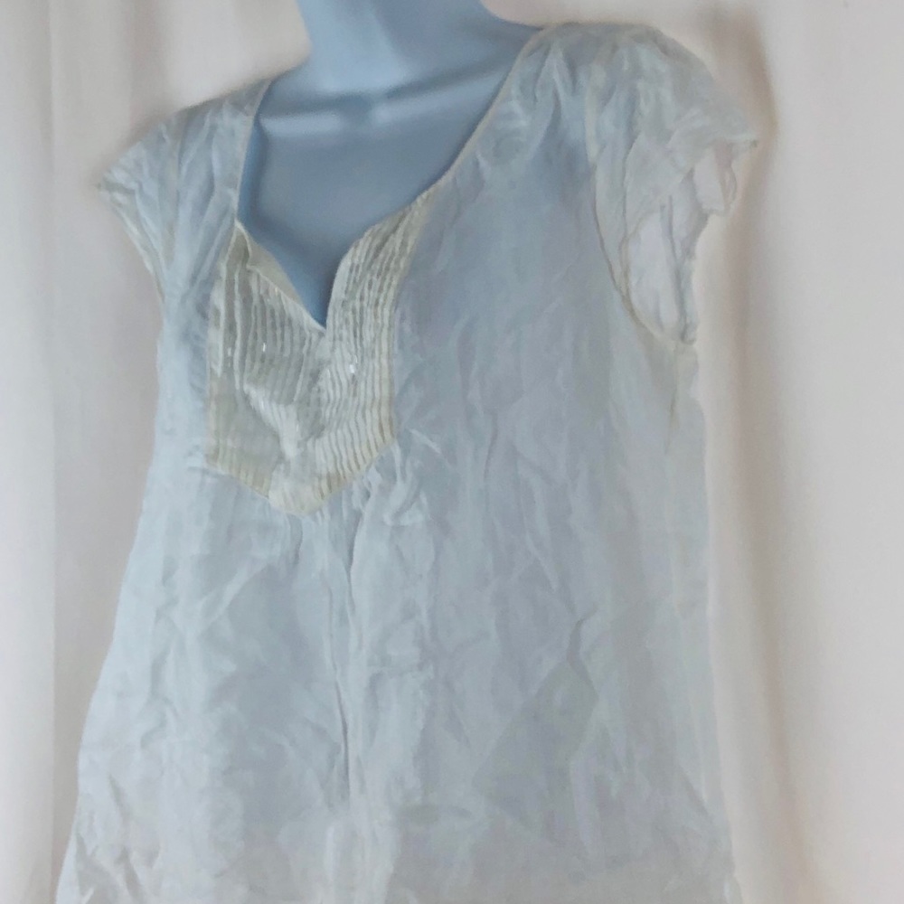 Calvin Klein Y-neck pleated embellished top S - Picture 11 of 16